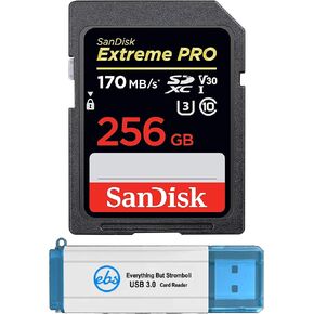 SanDisk 256GB SDXC Extreme Pro Memory Card Works with Dell Inspiron 15 3000, Inspiron 24 5000, Inspiron 27 7000 (SDSDXXY-256G-GN4IN) Bundle with (1) Everything But Stromboli 3.0 Micro & SD Card Reader