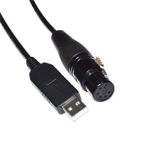 RS485 USB to DMX512 XLR 5PIN 5P Female/Male Controller KABLE(1.8M,5P XLR Male B)