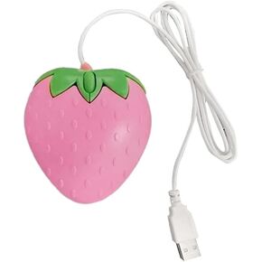 Strawberry USB Corded Mouse Small Optical PC Computer Game Mouse for Girls