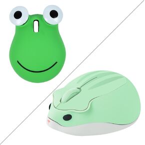 Wireless Cute Bluetooth Animal Green Frog Silent Small Middle Hands Portable Quiet Travel Lightweight Optical Cordless Mice for PC Laptop Computer Mac Kids Girl Boy Women Men Gift,Cute Hamster Mouse