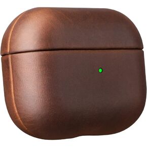 for AirPods Pro Case Leather Cover, Vintage Patina Indiana-Jones Style Leather Case for AirPods Pro 1st Gen 2019, Handcrafted, Dark Brown