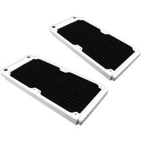 XSPC TX240 Ultra Thin Radiator, 120mm x 2, Dual Fan, Black, 2-Pack