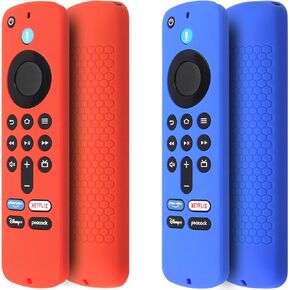 حالة الغلاف البعيدة Pinowu (2pcs) متوافقة مع Fire TV Stick 4K HD 2nd (2024 تم إصدارها) / Pioneer أحدث صوت Alexa Remote ، غلاف سيليكون مضاد للانزلاق مع حزام معصم (أخضر ، الفيروز ، التوهج)