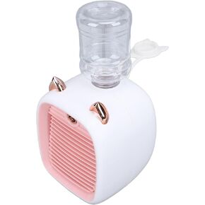 GLOGLOW Portable Desk Fan, Mini Desktop Cooling Misting Fan USB Rechargeable Fan Quiet Air Cooler with 220ml Water for Office Home Room Car (Type 2)