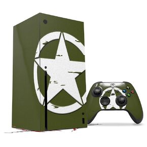 WraptorSkinz Skin Decal Vinyl Wrap compatible with the XBOX Series X Console and Controller - Distressed Army Star (GAMING CONSOLE NOT INCLUDED)