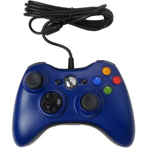 USB Wired Gamepad Replacement for Xbox 360 /Slim Controller for Windows 7/8/10 Microsoft PC Controller (Blue）