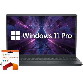 Dell 15.6" Touchscreen Laptop Computer, Windows 11 Pro Laptop 64GB RAM 1TB SSD, Intel Core i7-1355U Processor, FHD 1920 x 1080 LED Display, Microsoft Office Lifetime Suite, SD Card Reader, Black
