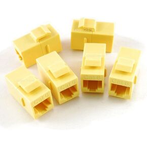CablesOnline, 10-Pack CAT6 Female/Female RJ45 Ethernet Yellow Keystone Jack Coupler, WP-C02YL-10