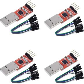 4 Packs CP2102 USB 2.0 to TTL Module Serial Converter Adapter Module USB to TTL Downloader with Jumper Wires