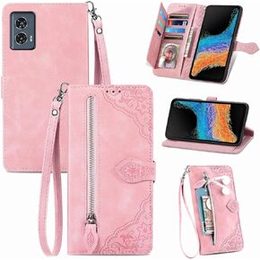 بالنسبة إلى Moto Edge 2024 Case Sheipper Wallet ، Moto Edge 2024 Case ، Full Folio Pu Leather Flip Cover Cover Inner Soft TPU for Motorola Edge 5G 2024 -Purple