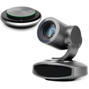 Rgblink 4K PTZ Camera & Bluetooth Conference حزمة مكبرات الصوت-AI تتبع تلقائي ، كاميرا ويب Zoom 10x + 360 درجة من ميكروفون USB/Bluetooth للكنيسة ، والاجتماعات البعيدة ، والتعليم ، والأحداث