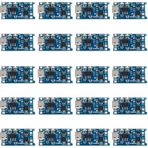 20PCS TP4056 Lithium Battery Charger Module 5V 1A Fast Charging with Dual Protection (Micro USB or Type-C) for 18650 Rechargeable Batteries (Type-C)