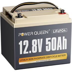 Power Queen 12V 50Ah LiFePO4 Lithium Battery, Portable Deep Cycle Lithiumn Battery with 640Wh Energy, 50A BMS,15000+ Cycles for 12V Trolling Motor, Kayak Marine, RV Camping in Kuwait