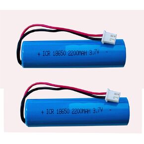 2-Pack ICR18650 3.7V 2200MAh Li-ion Rechargeable Battery with JST-XH 2.54mm 2Pin Connector