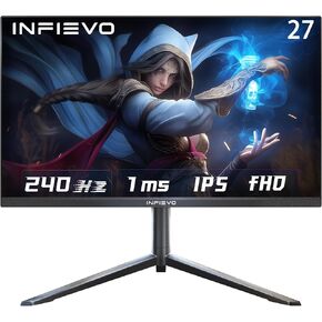 Gaming Monitor 27 Inch FHD 1080P Computer Monitor 240Hz IPS 1ms, FreeSync, Ultra-Thin PC Monitor, VESA Compatible, Liftable and Pivotable Stand, HDMI/DP X2, Eye Care, Built-in Speakers