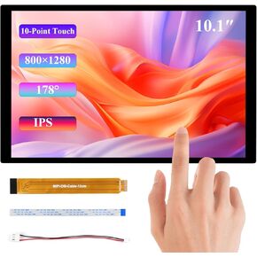 10.1inch DSI LCD, 10-Point Capacitive Touch Screen Compatible with Raspberry Pi 5/4B/3B+/3A+/CM5/CM4/CM3+/CM3/RK3506/RK3576/ESP32-P4, 800x1280 IPS Display Panel, DSI Interface