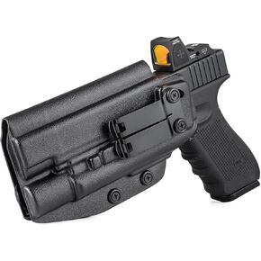 G19/ G17/ G34 Holster with Laser/Light, IWB Holster for Glock 19 17 19X 22 23 31 32 34 35 44 45 47 with Olight Baldr Pro R Flashlight - Red Dot Optic Cut - Appendix Carry Holster for Concealed Carry