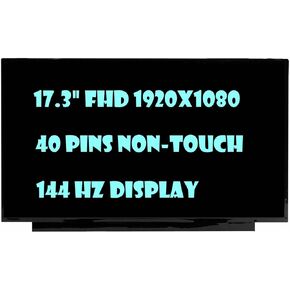 New KrystalPix LCD Display FITS- Screen Replacement for New 144hz Display for Acer Nitro 5 Model N22C2 17.3" FHD LCD LED Screen 40 pins