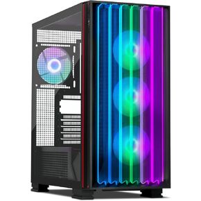 Yeyian Mirage X Case Full Tower Gaming PC ، هيكل معدني 1.0 مم ، زجاج مقسّر ، يدعم اللوحة الأمامية تبريد سائل برعيد 420 مم ، 9 مراوح ArgB ، متوافقة مع ATX 2.0/3.0 ، M-ATX و ITX ، تصميم التكرار العالي
