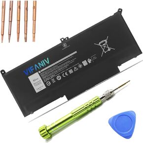 VIFANI F3YGT Battery for Dell Latitude 12 7000 7280 7290/13 7000 7380 7390/14 7000 7480 7490 P28S P28S001 P73G P73G002 Series DM3WC DM6WC 2X39G KG7VF 451-BBYE 453-BBCF 7.6V 60Wh