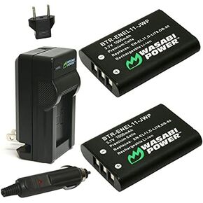 Wasabi Power Battery (2-Pack) and Charger for Nikon EN-EL11 and Coolpix S550, S560