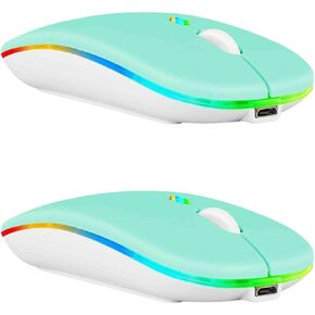 UrbanX Wireless Mouse 2 Pack for iPad Pro 13 (2024)/iPad Pro 11 (2024)/iPad Air 13 (2024)/iPad Air 11 (2024)/iPhone 15 Pro Max – Bluetooth 5.2 & 2.4GHz Rechargeable Mouse with USB Wireless Adapter,.