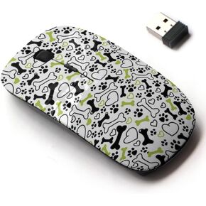 2.4G Wireless Mouse with Cute Pattern Design for All Laptops and Desktops with Nano Receiver - Flat
