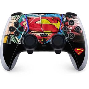 Skinit Decal Gaming Skin Compatible with PS5 DualSense Edge Pro Controller - Officially Licensed DC Comics Superman Shield Design