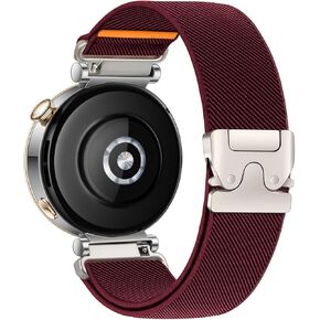 Stretchy Sport Nylon Fabric Bands for Garmin Venu 3S 2S/Vivoactive 4S/Vivomove 3S/Forerunner 255S 265S Band Women, 18mm Parachute Buckle Stretchy Watch Bands for Huawei Watch Gt 5/4 41mm