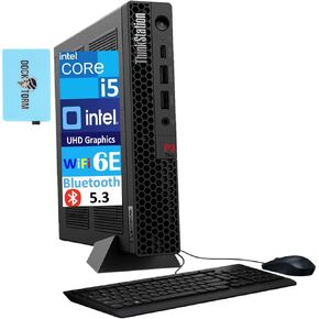 Lenovo ThinkStation P3 Tiny Workstation Mini Desktop (Intel i5-13500, Intel UHD 770 Shared, 64GB DDR5, 512GB PCIe SSD, WiFi 6E, Bluetooth 5.3, 230W PSU, RJ-45, Win 11 Pro) with Dockztorm Hub