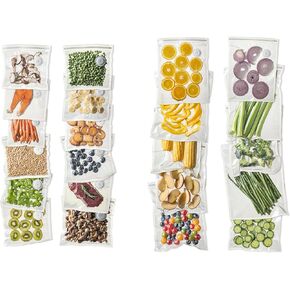 Vacuum Sealer Bags for Food, 22 PCS Reusable Sous Vide Bags BPA Free, Vacuum Zipper Bag with Universal Air Valve, 2 Sizes Food Storage Bag for Meal Prep, Dishwasher Microwave & Freezer Safe