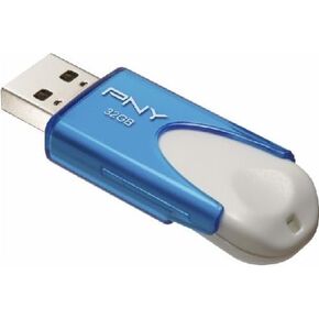 PNY Attaché 4 32GB USB 2.0 Flash Drive - Blue/White