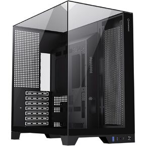 GameMax Infinity Plus Black with Three Sides Tempered Glass ATX PC Computer Case with Dual Chamber Layout, Space for 8 x 120mm Fans, 360mm Watercooling Compatbility & USB Type-C GEN1 Port