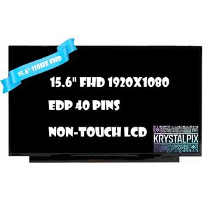 New KrystalPix LCD Display FITS- Screen Replacement for LP156WFJ-SPB3 LP156WFJ(SP)(B3) DP/N 0G8WWP G8WWP 120hz Display for 15.6" FHD Gaming LCD LED Screen IPS Non-Touch Panel