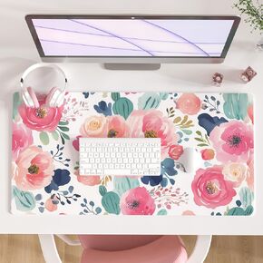 Colorful Star Large Mouse Pad, Waterproof PU Leather Abstract Desk Mat for Women Girls, Cute Desk Accessories Minimalist Home Office Decor, Kids Deak Pad Non-Slip Writing Mat 31.5" x 15.7"