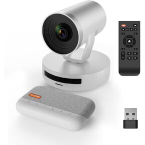 NUROUM Conference Room Camera System, 5X Optical Zoom, Noise Cancellation, Autofocus, All-in-one Video Conferencing Camera, 1080P PTZ Webcam, Bluetooth Conference Speaker and Microphone