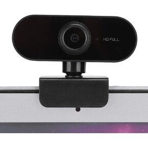 Ymiko 1080P HD Computer Webcam with Microphone USB Camera for Video Call Desktop Plug and Play Online Teaching Black (Black)