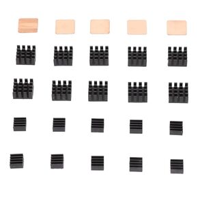 25Pcs Aluminum Heatsink Proof Mini Kit for RPi 3B/4B, Wide Compatibility Heatsink Kit for RPi Enclosures