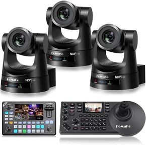 Fomako NDI Camera AIO Auto Tracking ، 20x Optical Zoom (3pcs) ، KC602 Mixer Swtcher ، KC608 Pro PTZ Controller ، لأحداث تعليم عبادة الكنيسة (KN20AX3+KC602+KC608 PRO)