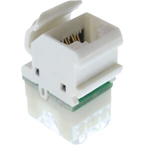 Universal Cat6 Angled Jack Module, White MX6-02