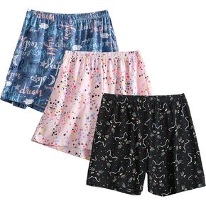 PNAEONG 3 Pack: Womens Pajamas Shorts Set Soft Elastic Waist Lounge Shorts Printed PJ Bottoms in Kuwait