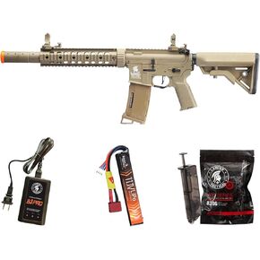 Lancer Tactical Gen 3 M4 Carbine SD 10'' Airsoft with Programmable Mosfet/ETU-Electric Full/Semi-Auto AEG Rifle (Lipo Battery & Charger Included)