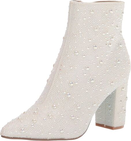 Betsey Johnson Cady Ankle Boot, White, 10 M US, White, 10 in Saudi Arabia