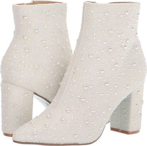 Betsey Johnson Cady Ankle Boot, White, 10 M US, White, 10 in Saudi Arabia