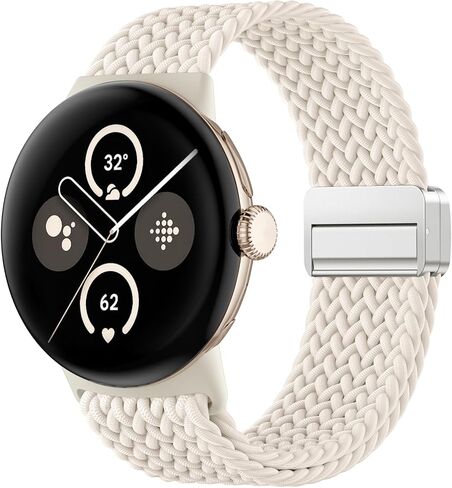 Maledan Magnetic Elastic Bands Compatible with Google Pixel Watch 3 41mm Band/Pixel Watch 2/ Google Pixel Watch Band Women Men, Soft Nylon Adjustable Braided Strap Replacement Wristbands Accessories in Saudi Arabia