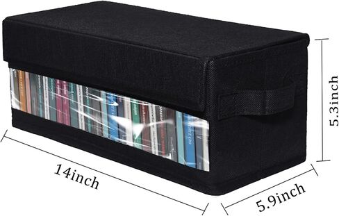 CCidea CD/DVD Storage Boxes - Pack of 2 CD Cases - 14" x 5.9" x 5.3" Disc Holders with Lids & Visual Window, Holds Up to 32 CDs in full jewel cases, 65 CDs in slim cases, and 180 discs in CD sleeves in Kuwait