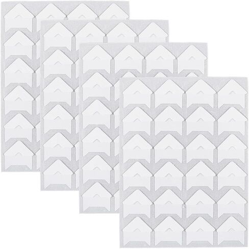 GorgeCraft 10 Sheets 240pcs كلاسيكي لورقة الورق الملصقات ذاتية اللصق ملصقات زاوية تصاعد زوايا التثبيت الجدار ملحقات الألبوم DIY للاصطدامات المجردة المجلة الشخصية (White) in Kuwait