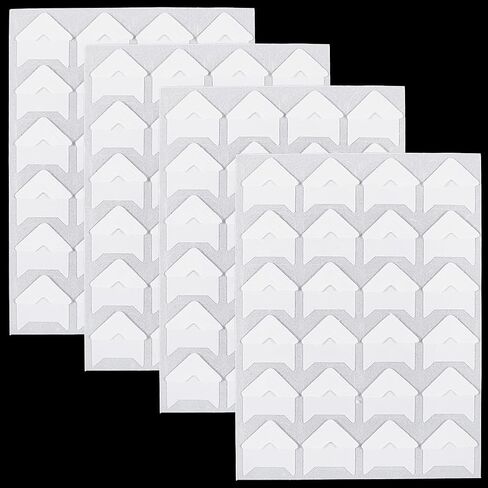 GorgeCraft 10 Sheets 240pcs كلاسيكي لورقة الورق الملصقات ذاتية اللصق ملصقات زاوية تصاعد زوايا التثبيت الجدار ملحقات الألبوم DIY للاصطدامات المجردة المجلة الشخصية (White) in Kuwait