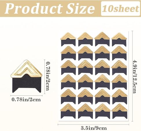GORGECRAFT 10 Sheets 240Pcs Classic Self-Adhesive Paper Photo Corner Stickers Picture Mounting Corners Wall Decoration Sticker DIY Album Accessories for Scrapbooking Personal Journal Notebook (White) in Saudi Arabia
