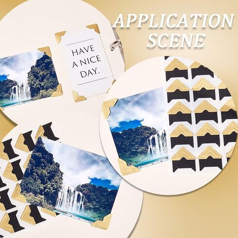 GORGECRAFT 10 Sheets 240Pcs Classic Self-Adhesive Paper Photo Corner Stickers Picture Mounting Corners Wall Decoration Sticker DIY Album Accessories for Scrapbooking Personal Journal Notebook (White) in Saudi Arabia